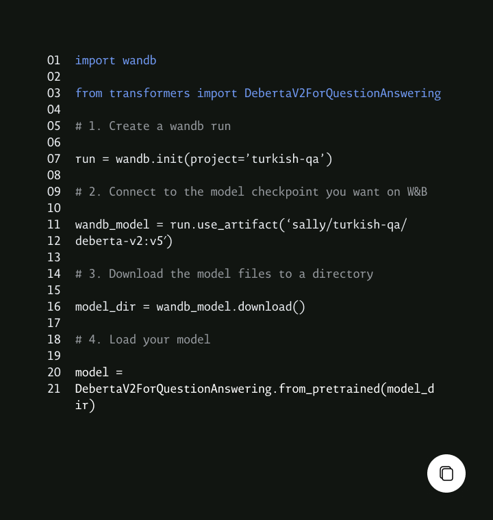 The code sample on its own