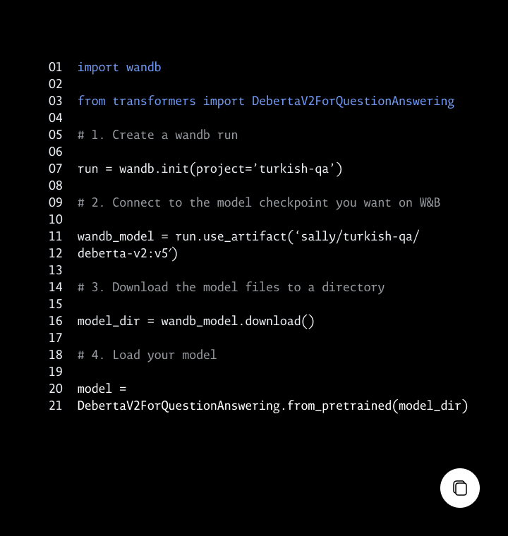The code sample on its own