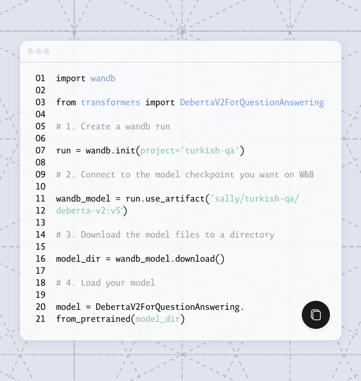 The code sample on its own