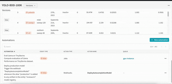The old automation flow walkthrough, recorded as a GIF
